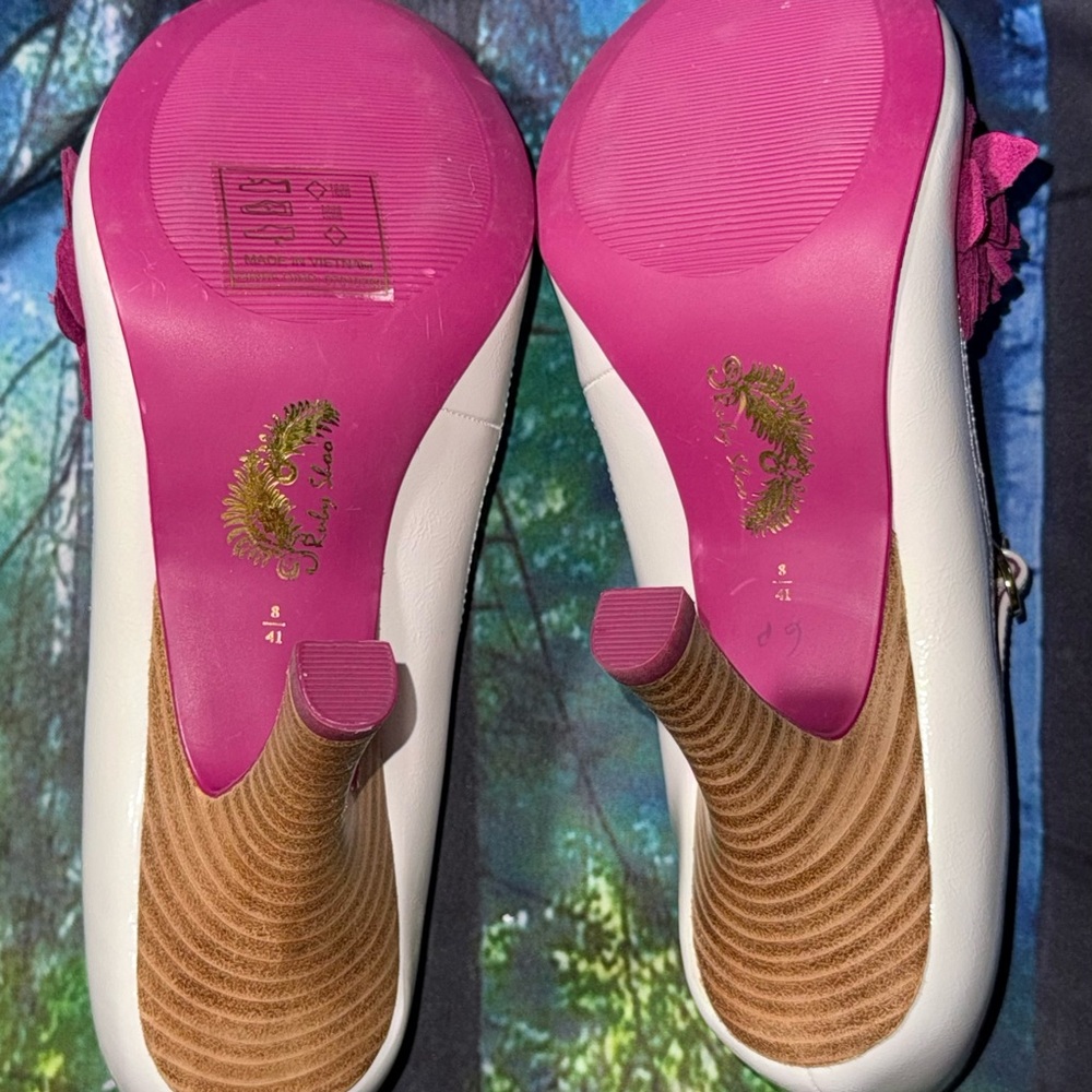 Ruby Shoo Cream and Pink Floral Heels - Picture 5 of 6